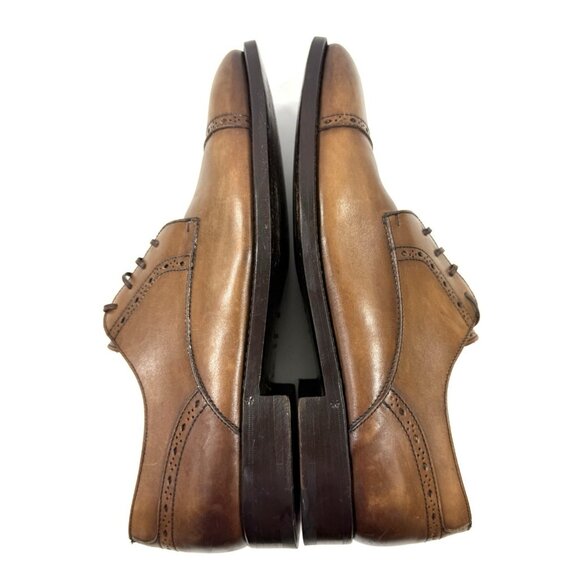 Ermenegildo Zegna Mens Leather Oxford Cap Toe Dress Shoe Italy Sz 9 Handmade main image 6